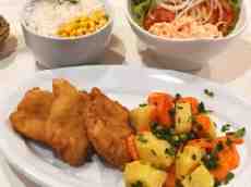 Tilápia com Legumes e fritas